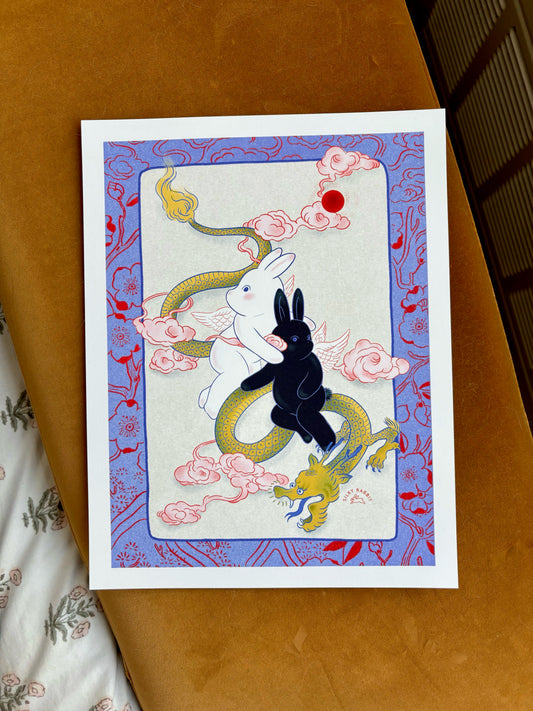 Dragon and Guardian Rabbits- LNY Print