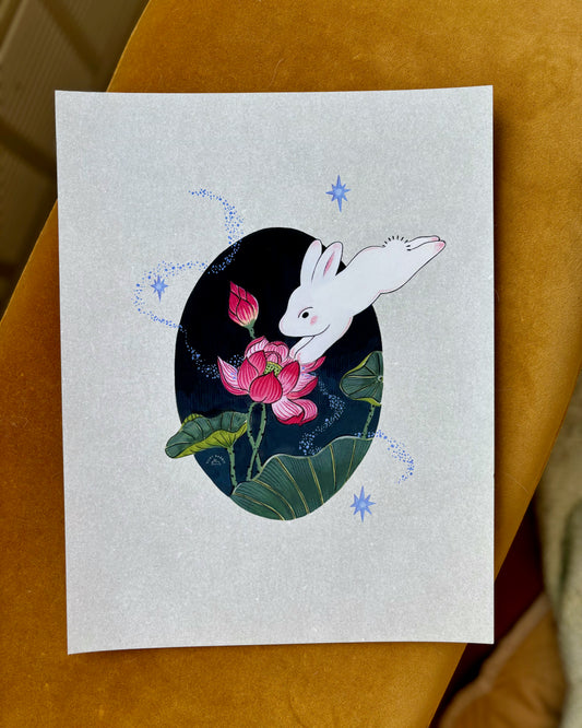 Rabbit of the Lotus Print